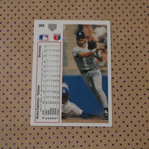 Alvaro Espinoza #204 Baseball Card - Picture 2 of 2